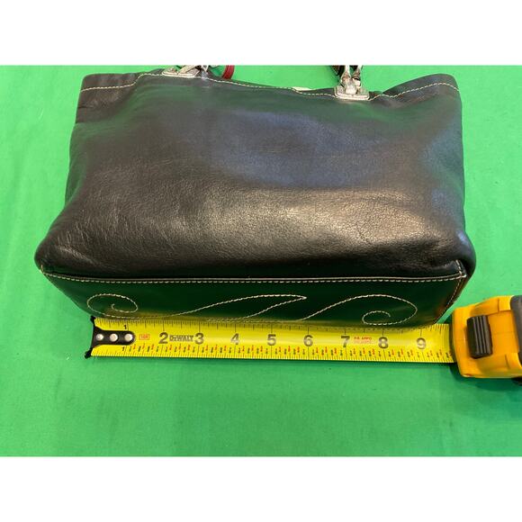 Brighton Black Leather Small Jodi Reversible Tote Handbag, heart stitch design - Picture 12 of 13